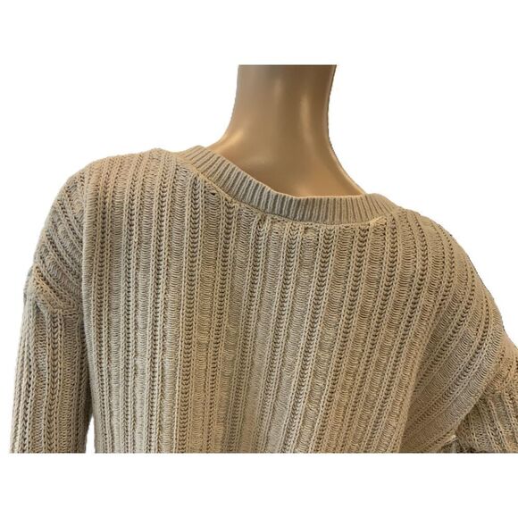 rue21 Womens Beige Ribbed V-Neck Long Sleeve Pullover Sweater Size XS - Picture 7 of 13